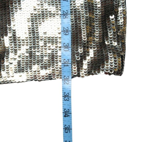 Anthropologie Maeve One-Shoulder Sequin Mini Dress Gold Size 2 - Picture 9 of 14